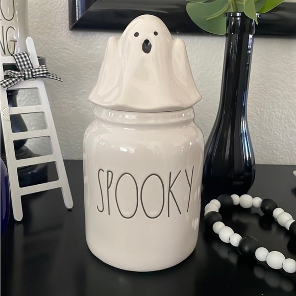 Rae Dunn Holiday Rae Dunn White Spooky Halloween Canister With